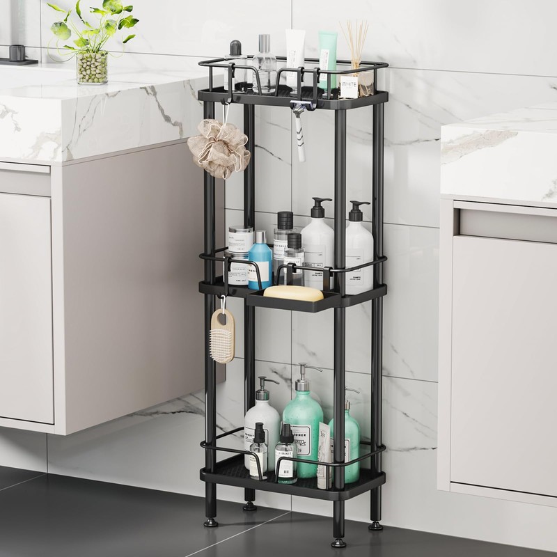 HapiRm Standing Corner Shower Caddy - 3 Tier Corner Shower