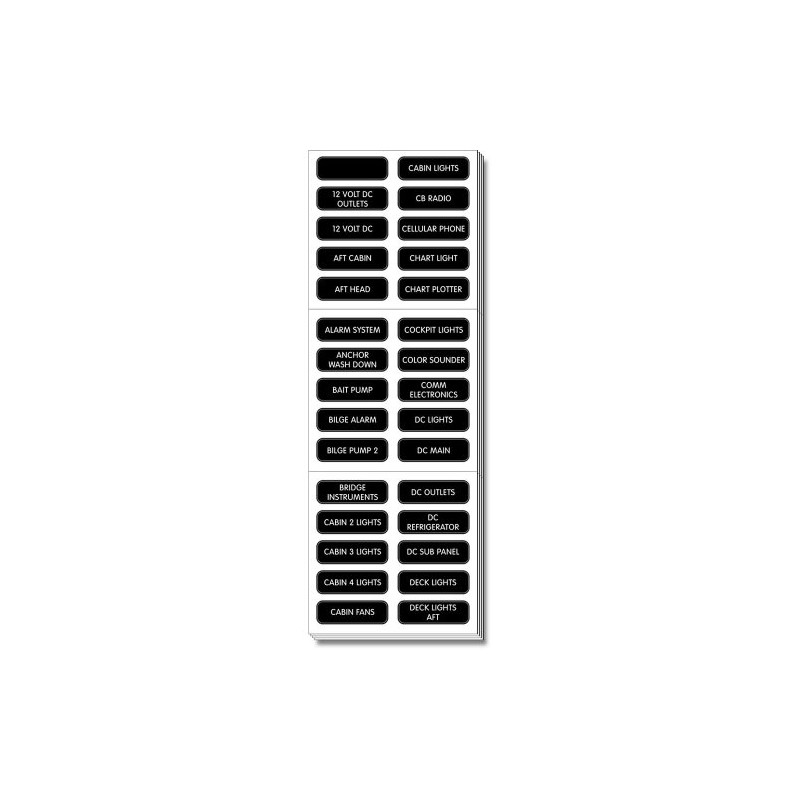 Blue Sea Large Format Label Sets, Dc Panel Extended, 120