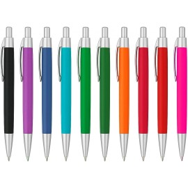 GINX 10 Soft Touch Ballpoint Pens Black Ink Medium Point Smooth Writing Matte Light