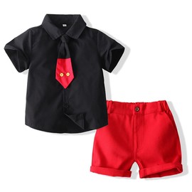 [YCharu] Halloween Cosplay Children Boys Cosplay Children Short Sleeve Suit Long Sleeve Suspenders Children's Clothing Costume Set Going Out Short Sleeve Commemorative Photo Party (110cm, Short