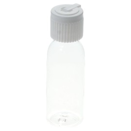SHUATI 12Pcs 1oz Dispensing Bottle, Empty PET Refillable Bottles, Flip Top Containers, 30ml Round Plastic Bottle, Transparent Pour Spout Cap