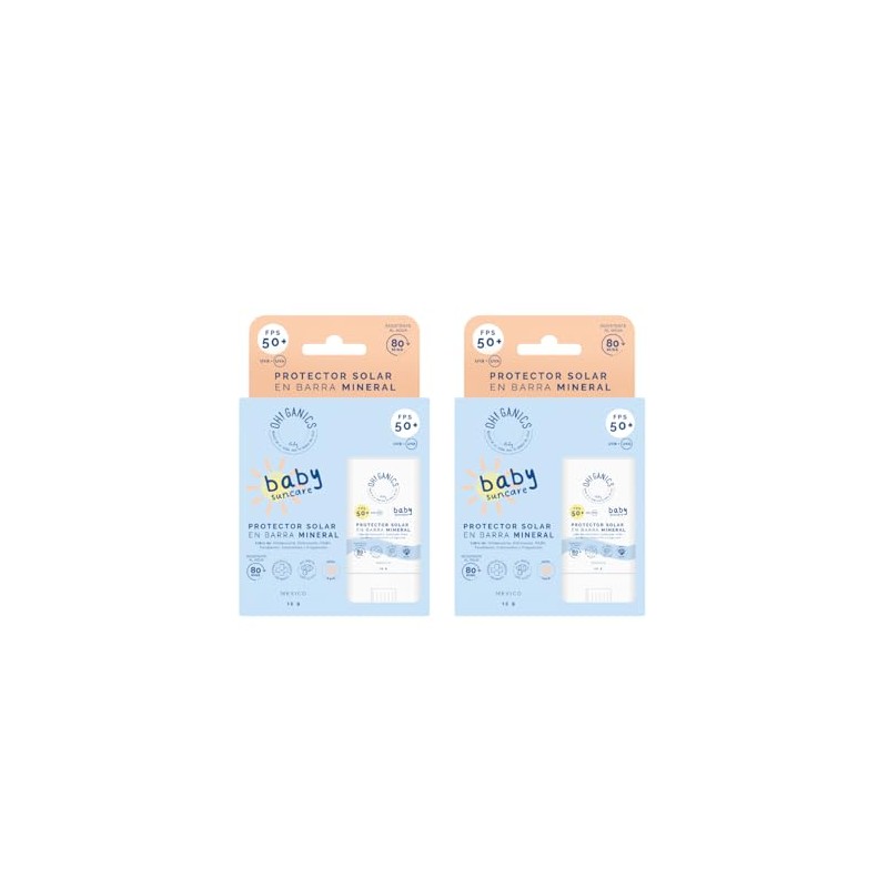 OH! GANICS Pack de 2 Protector Solar Mineral en Barra