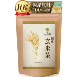 Tea no Daifukuen Brown Rice Tea Bag, Caffeinated Brown Rice, Made in Japan, 40 Packets (Brown Rice, 0.2 oz (4 g) x 40 Packets