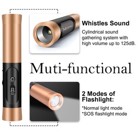 MOOSEC Electronic Whistle with LED Flashlight – Rechargeable Handheld Whistle, Adjustable 3 Tones High Volume for Sports and Emergencies, Gathering Attention for Teacher, Coach, Referee，Volume 0~125dB
