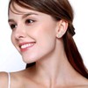 6 Pairs Rose Gold Plated Stud Earrings Set,Hypoallergenic Cubic Zirconia