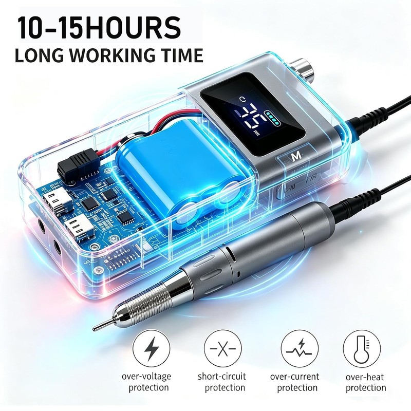 Professional Nail Drill Machine, 35000 RPM High Torque Electric Nail