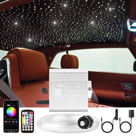 CHINLY 550pcs Starlight Headliner Kit, Upgraded Twinkle Lights, RGBW Fiber Optic Lights, Car Star Lights for Ceiling Car Theater, 0.03in 9.8ft