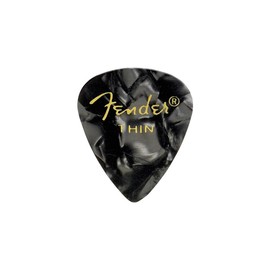 Fender Premium Celluloid 351 Shape Picks, Thin, Black Moto, 12-Pack
