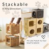 Stackable Cat House for Indoor Cats Bed, Wooden Cat Shelter,