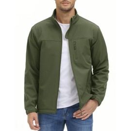 MAGCOMSEN Mens Softshell Jacket - No Hood Winter Jacket, Waterproof & Lightweight