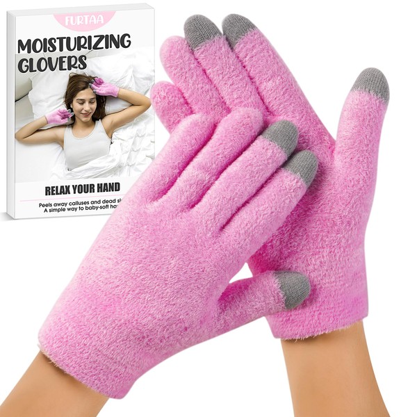 FURTAA Moisturizing Glovers,Gel Spa Glovers,Soft Moisturizing Gel Glovers,Gel Lining Infused