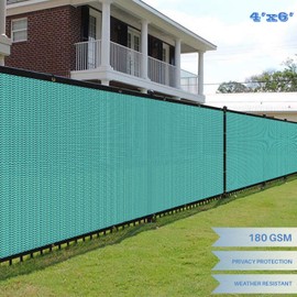 E&K Sunrise 14' x 6' Privacy Fence Screen with Grommets, Outdoor Windscreen Fence Covering Privacy Screen UV Blockage for Backyard Garden Patio (Turquoise)