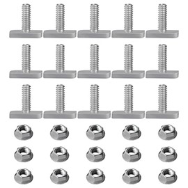 Veumoie 15Pcs T Slot Bolt Accessories M8 X 20 Screws, A2-70 Rail Track Screws Track Nuts With 15 Flange Nut