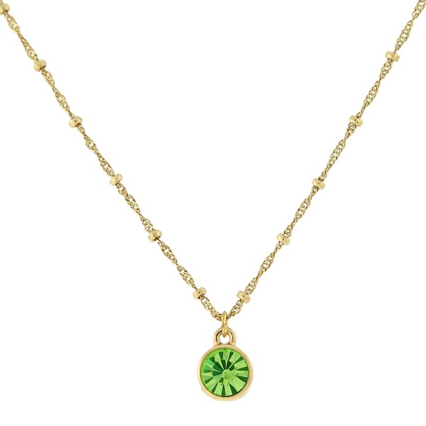 1928 Jewelry "Best Of Times" 14K Gold Dipped Peridot Green