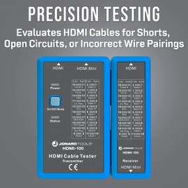 Jonard Tools HDMI-100 HDMI Cable Tester for HDMI and Mini HDMI Cables, Black