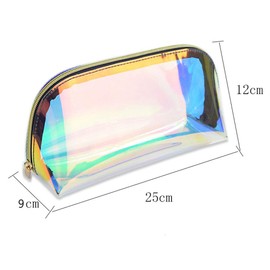 Clear Travel Toiletry Bags, Waterproof Cosmetic Bags Fashion Holographic Makeup Bag Laser Makeup Pouch