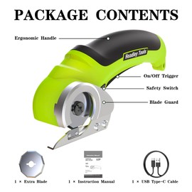 Headley Tools Cordless Cardboard Cutter 4.2V, Electric Mini Box Cutter,Rechargeable Electric Scissors,Carpet cutter with a Replacement Blade & Safety Lock for Packages/Leather/Plastic/Carton, Green