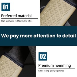 Osilly Car Seat Belt Pads, 2 Pack Fiber Leather Seatbelt Shoulder Strap Covers, More Comfort Driving & Protect Your Neck, Universal Safety Strap Cover for Auto SUV Truck Airplane Backpack (Beige)