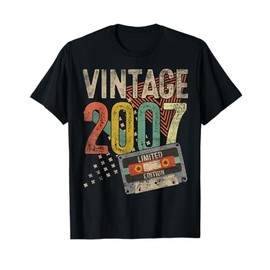 Vintage 2007 18th Birthday Gifts For Men Women 18 Year Old T-Shirt