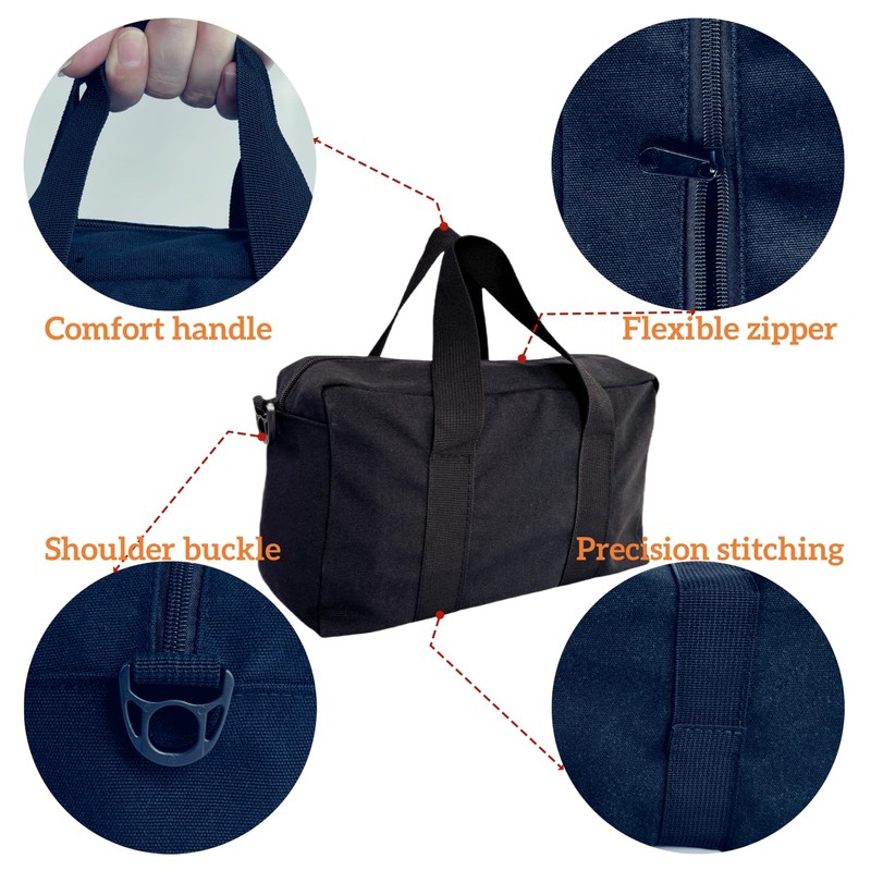 Voyboced 14 Inch Canvas Tool Bag, Small Tool Bag for