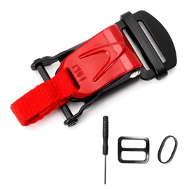 BWBWND Helmet Quick Release Buckle Kit, Motorcycle Helmet Ratcheted Buckle for Chin Strap Up to 1", Chin Strap Buckles Replacement Kit Compatible with Half, 3/4, Full Face Helmets (Red)