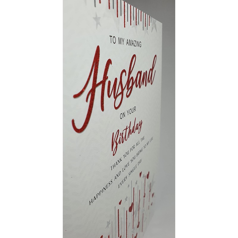 to My Amazing Husband Birthday Card - Size 6" X