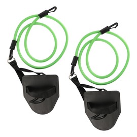 Laroal Country Swimming Trainer with Hand Paddles, Resistance Rope, Drawstring Fitness, Removable Elastic Band to Improve Arm Strength (Green, 50 lbs)