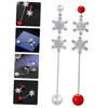 FOMIYES 2Pairs Elegant Snowflake Tassel Pearl Earrings Asymmetrical Chic Ear