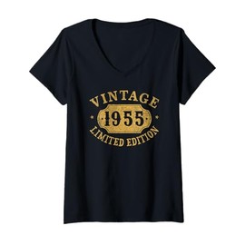 Womens 70th Birthday Women 70 Year Old Men Funny 1955 70 Year Old V-Neck T-Shirt