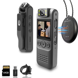Eastfatkun 1080P HD Body Camera with 64GB Storage, 180° Rotating Lens, Magnetic Lanyard & Screen – Perfect for Law Enforcement, Riding, Outdoor Activities & Hiking