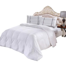 Royal Hotel Bedding Silky Soft and Fluffy Bamboo Down Alternative Comforter, 300-Thread-Count, 73 Ounce Fill, Bamboo Fabric Shell, Full, Solid White