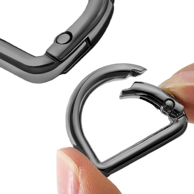 Naisfei 10 Pcs Metal Spring Clasp D Shape Snap Clip