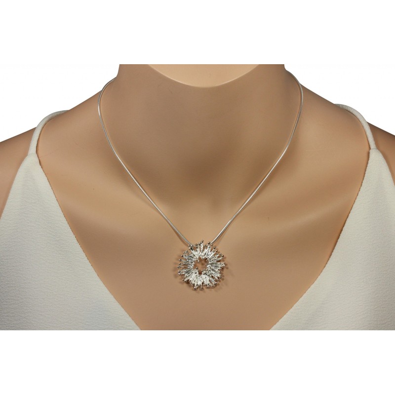 SILBERMOOS women's pendant sun sunrays sparks open round matt 925