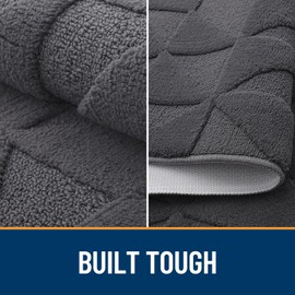 OLANLY Door Mats Indoor, Non-Slip, Absorbent, Dirt Resist, Entrance Washable Mat, Low-Profile Inside Entry Doormat for Entryway (59x20 inches, Dark Grey)