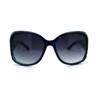 SA106 Womens Rhinestone Oversized Rectangular Butterfly Thick Fashion Sunglasses Blue