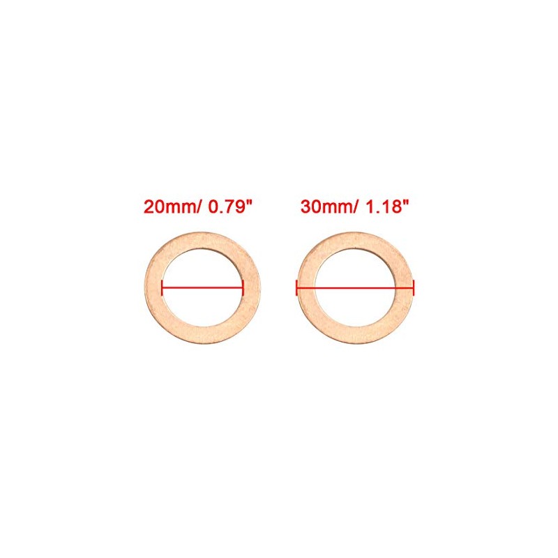 sourcing map Pack of 10 Rings for Car Copper Washer