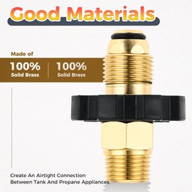 ETERMETA Soft Nose Pol Propane Gas Tank Adapter Plug with Full Flow x 1/4 Male NPT, 3/8" Male Flare and 1/2" Male NPT Converter Fitting for Camping, Tailgating, Heating, and Outdoor Cooking