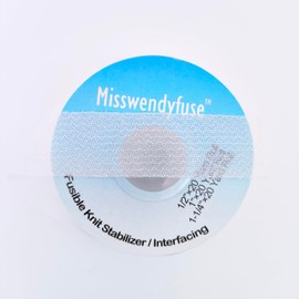 Misswendyfuse 1''×20 Yards Knit Stay Tape, Fusible Interfacing for Knit Hems, Single-Side Adhesive, Ultra Fine, Soft & Stretch (White)
