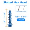 100PCS Concrete Screws Assortment Kit, 1/4" x1-1/4 Masonry Screws with