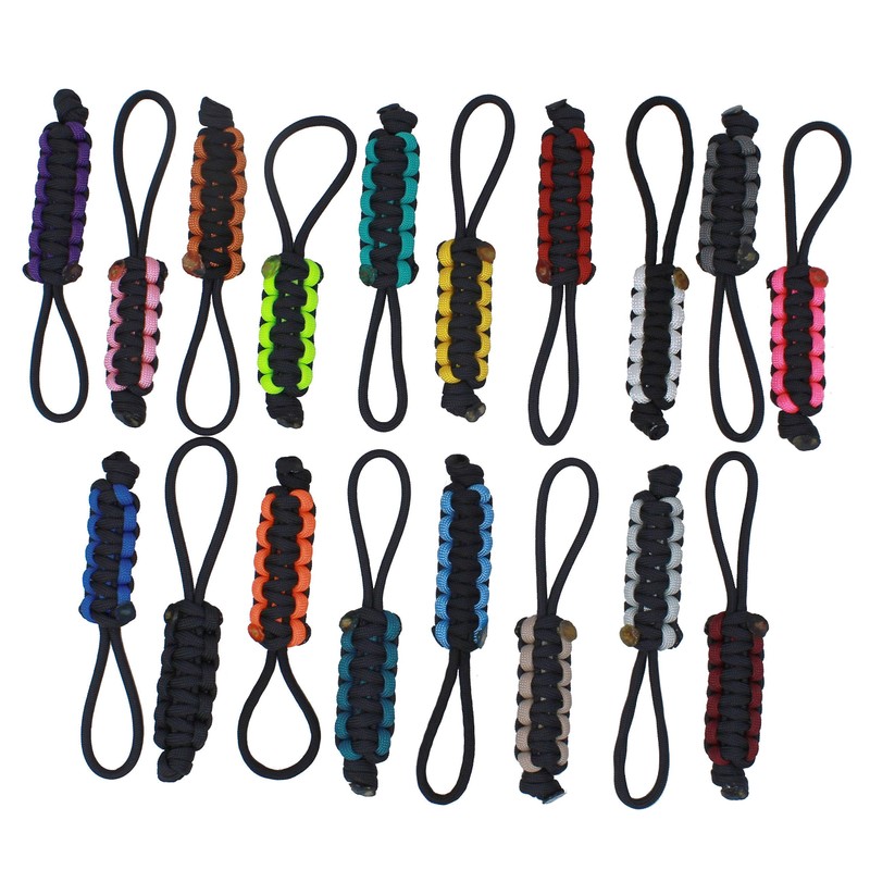 BubbasGarageTv - Large Heavy Duty Paracord Zipper Pulls (Light Grey)