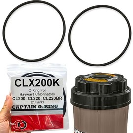 Captain O-Ring - Junta tórica CLX200K de repuesto para Hayward CL200, CL220, CL220BR clorador de piscina/alimentador químico (2 unidades, Viton FKM clasificación de cloro/resistente)