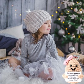 Qyqkfly 1 or 2 Mini Cute Funny Positive Life Potato Creative Crotchet Item Birthday Christmas Girls Boys Gift Party Decor (Pink Mini Potato)