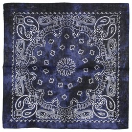 Topkids Accessories Paisley Bandanas for Women and Men, Hair Bandana, Neck Scarf Men, Neck Warmer Men, Head Band, Bandana Scarf, Face cover, Bandana Headband (Navy Blue Acid Wash)