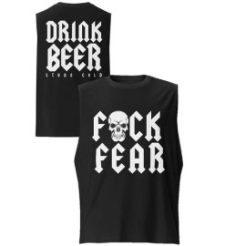 EWS Stone Cold Steve Austin Drink Beer F Fear Sleeveless Muscle T-shirt - M
