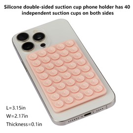 3 Pack Silicone Sticky Grip Holder for Cellphone, Silicone Suction Cup Phone Mount Hands-Free Double Sided Strong Grip Phone Holder for Selfie & Videos, Pink/Black/Transparent