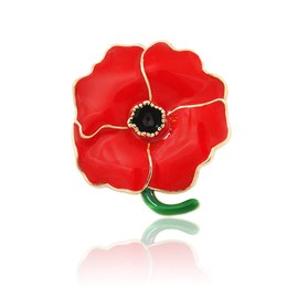 Gzrlyf Poppppy Brooch Pin Enamel Flower Pin Solider Remembrance Day Jewerly Memorial Gifts