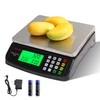 Large Digital Kitchen Scale Black 30kg/66lb Commercial Food Scale Stainless