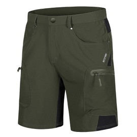 TACVASEN Mens Cargo Shorts Lightweight Quick Dry Outdoor Walking Shorts for Travel Hiking Camping with Zipper Pockets Army Green 40