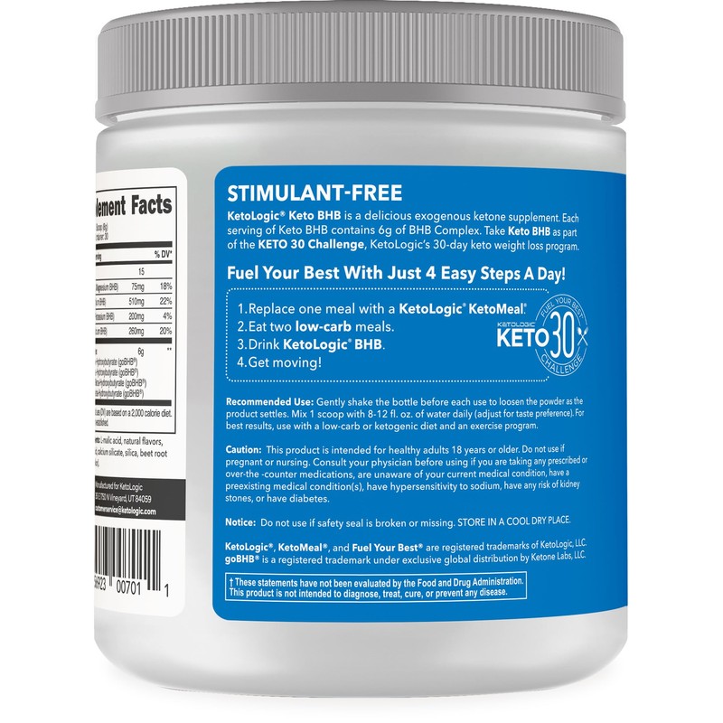 Ketologic Keto BHB (Strawberry Kiwi Flavor) 30 Servings - Exogenous