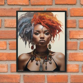 WUIVCTR Woman Paint by Numbers African American for Adults, Acrylic Oil Painting by Numbers Kits for Beginner with Brushes Art Crafts Canvas for Home Decor 40x50 cm